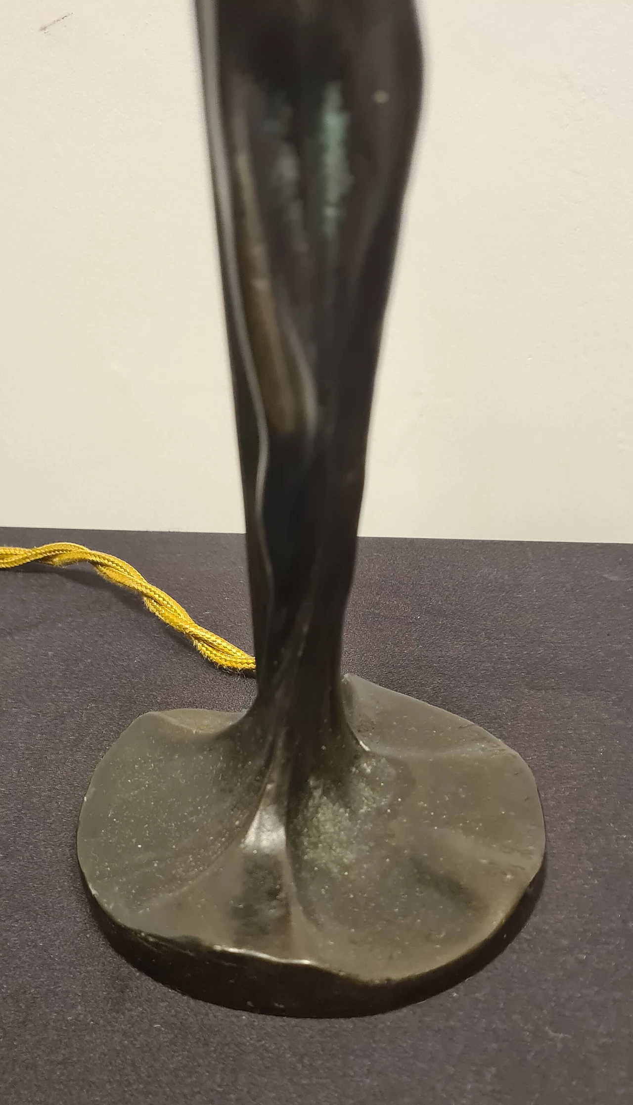 Lampada da tavolo in vetro e bronzo di Le Verre Français, inizio '900 3