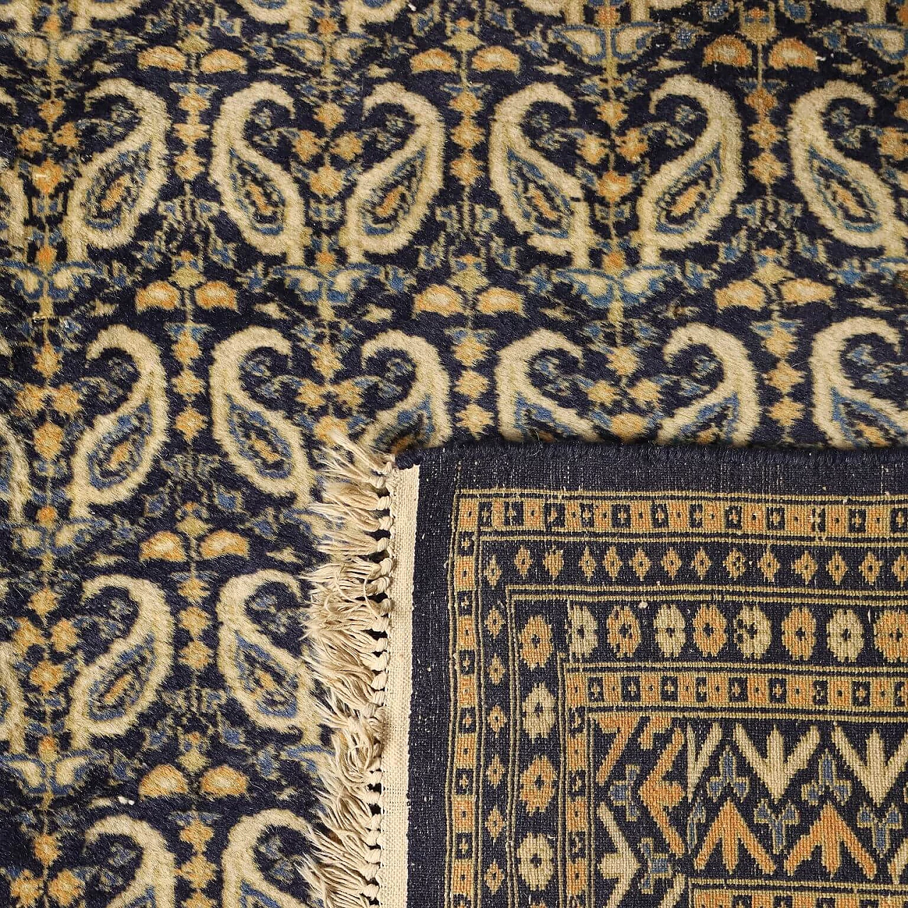 Iranian cotton and wool Ardebil rug 8