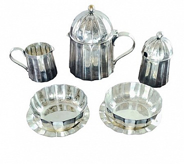 Silver tea set by Massimo Vignelli for Gioielleria Calegaro, 1980s