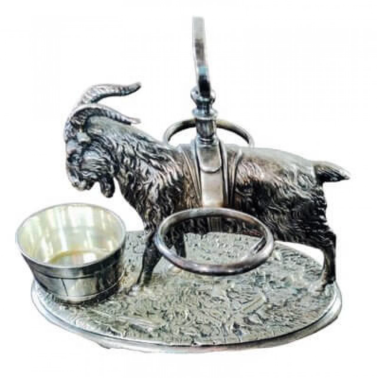 Victorian table menage with silver-plated goat, 1871 1