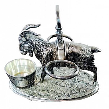 Victorian table menage with silver-plated goat, 1871