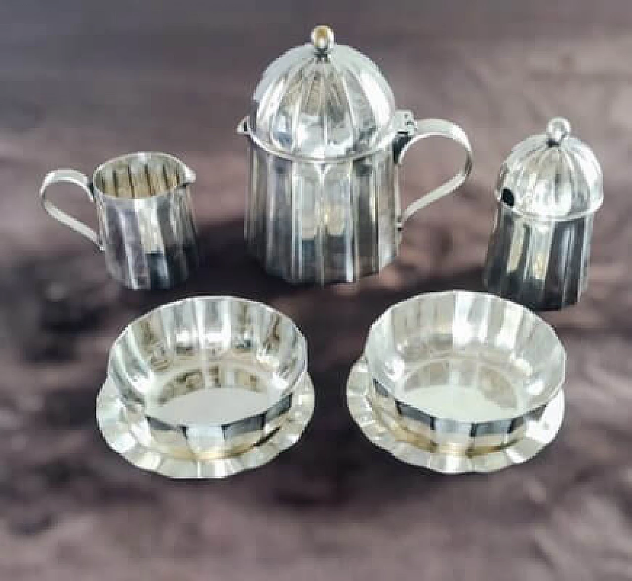 Silver tea set by Massimo Vignelli for Gioielleria Calegaro, 1980s 17