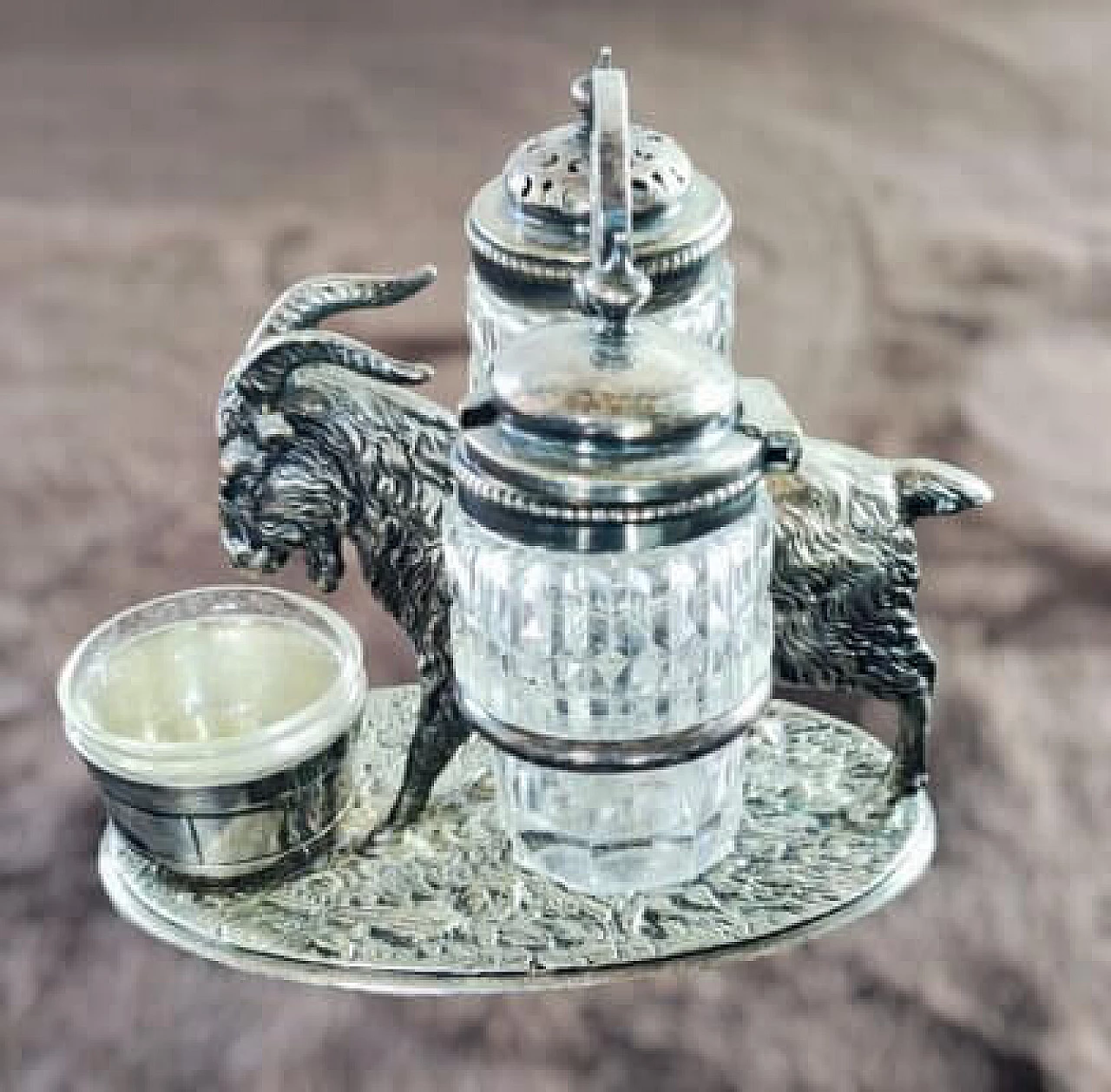 Victorian table menage with silver-plated goat, 1871 23