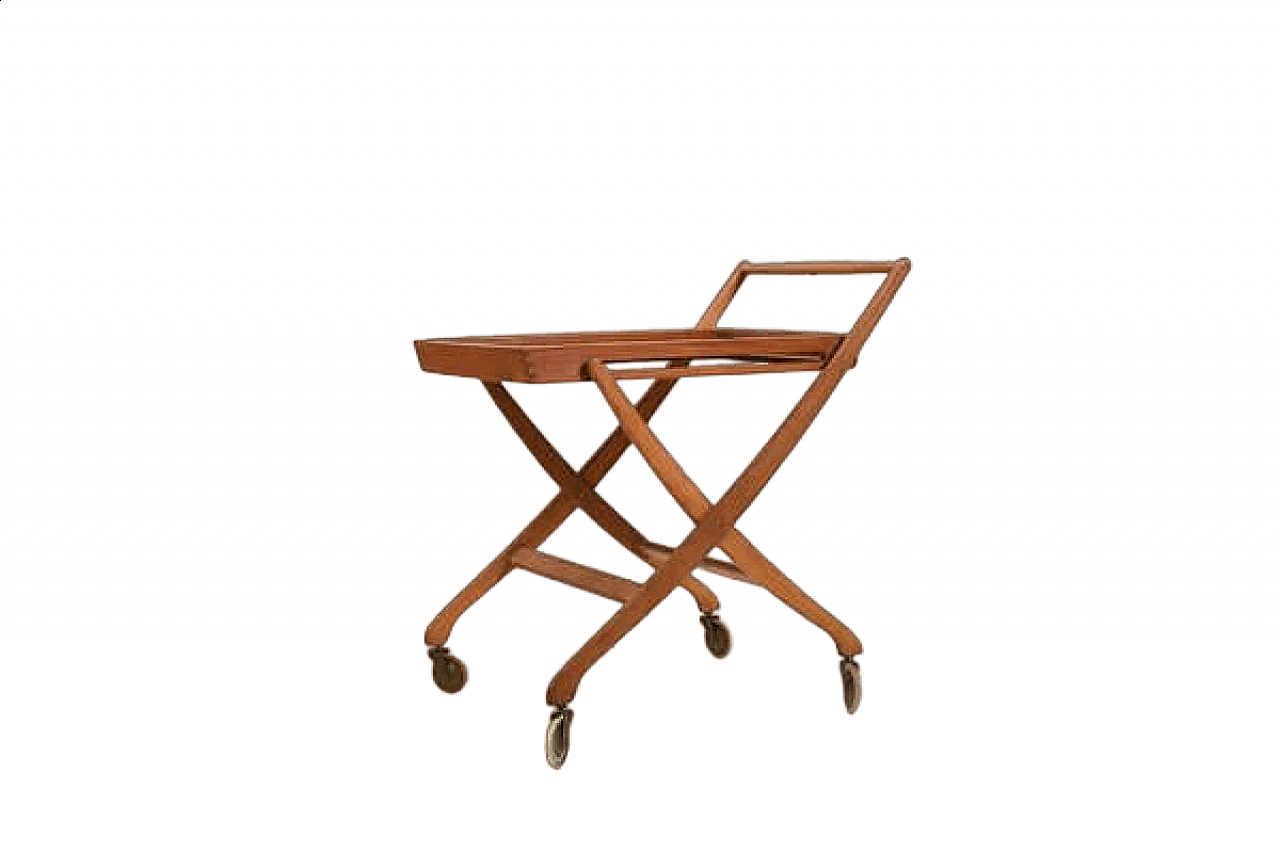 Folding teak and oak service cart by Svend Åge Madsen for Illums Bolighus, 1960s 12