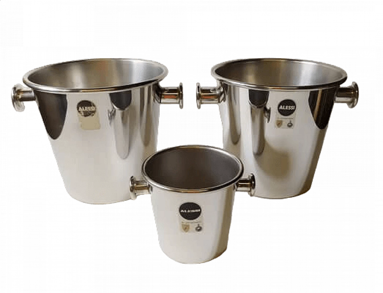 3 Ice buckets by Ettore Sottsass for Alessi, 1980s 7