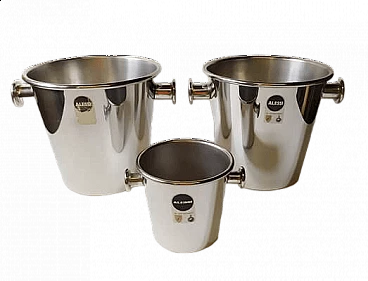 3 Ice buckets by Ettore Sottsass for Alessi, 1980s