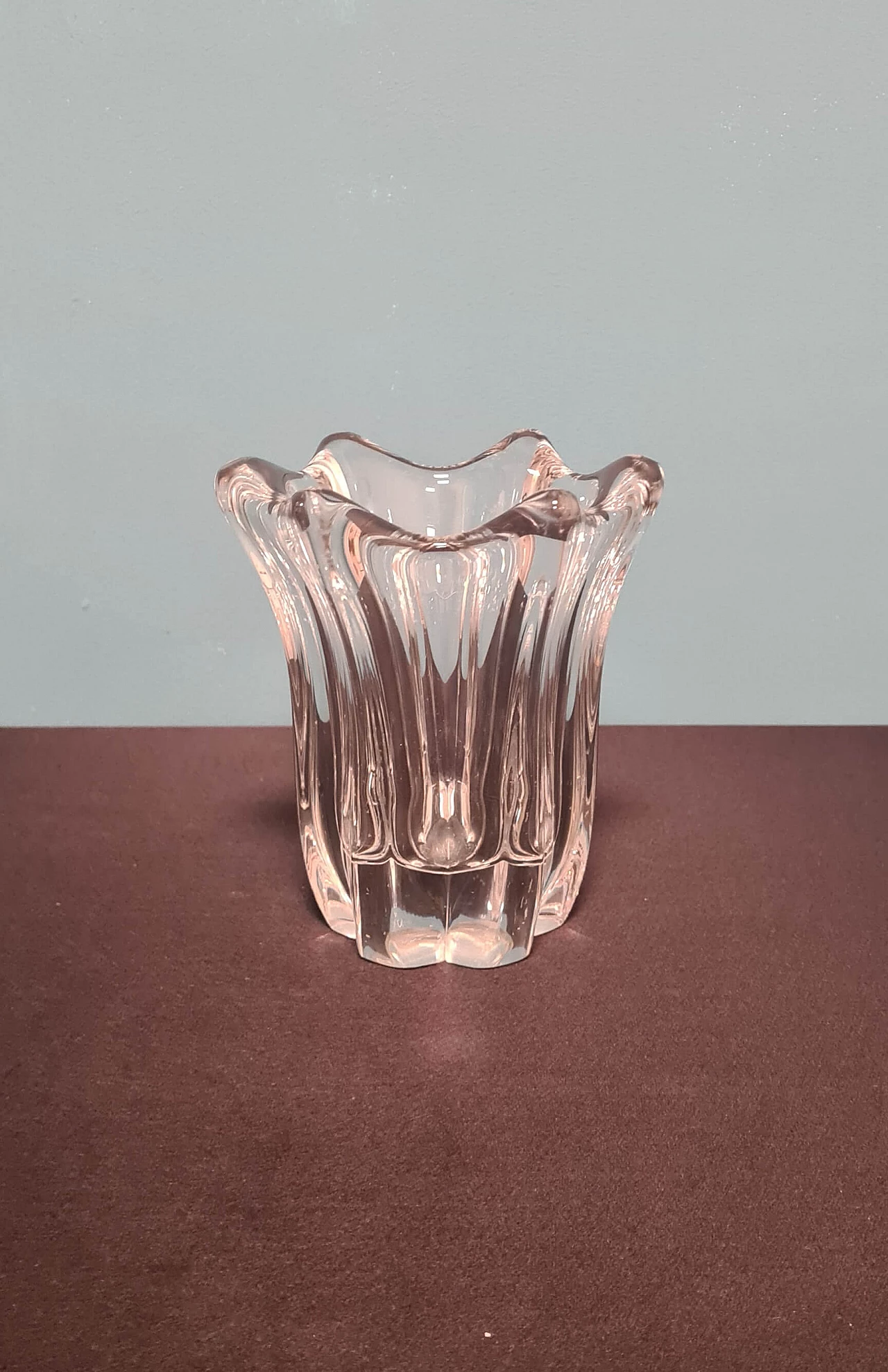 Vaso in cristallo di Daum, anni '80 1
