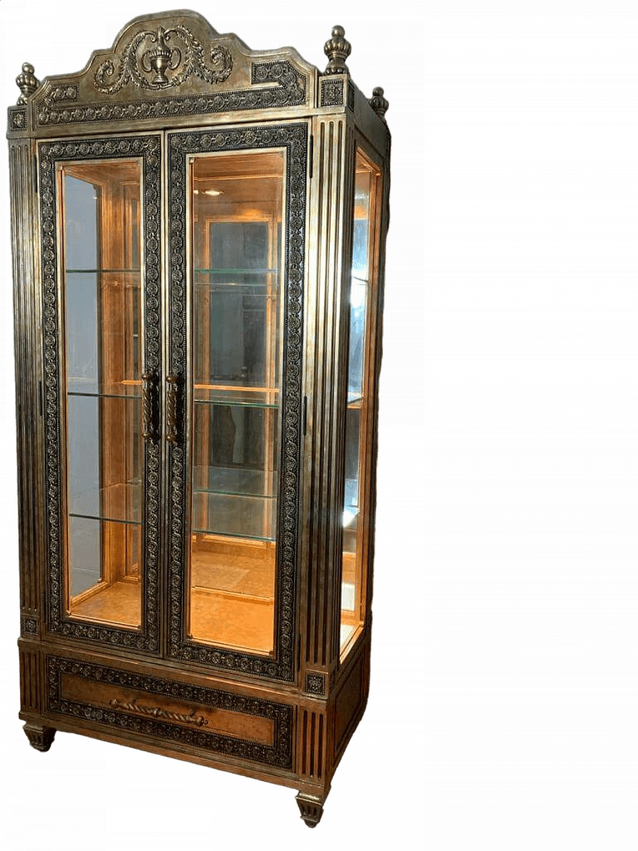 Louis XVI style gold-finished display case by Lam Lee Group, 1990s 13