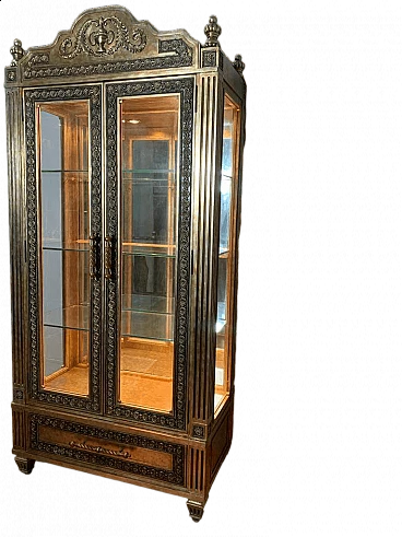 Louis XVI style gold-finished display case by Lam Lee Group, 1990s