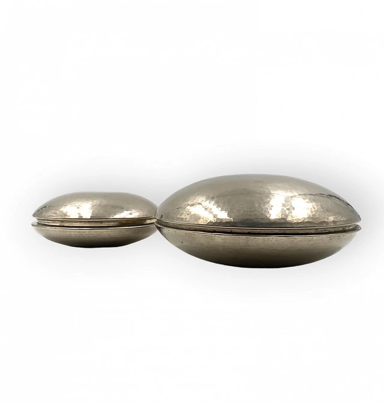 Pair of silver plated object holder by Marino Marini for Laras, 1970s 1