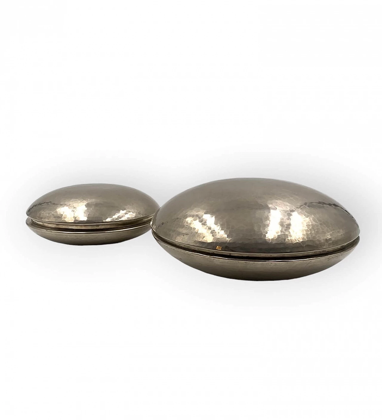 Pair of silver plated object holder by Marino Marini for Laras, 1970s 13