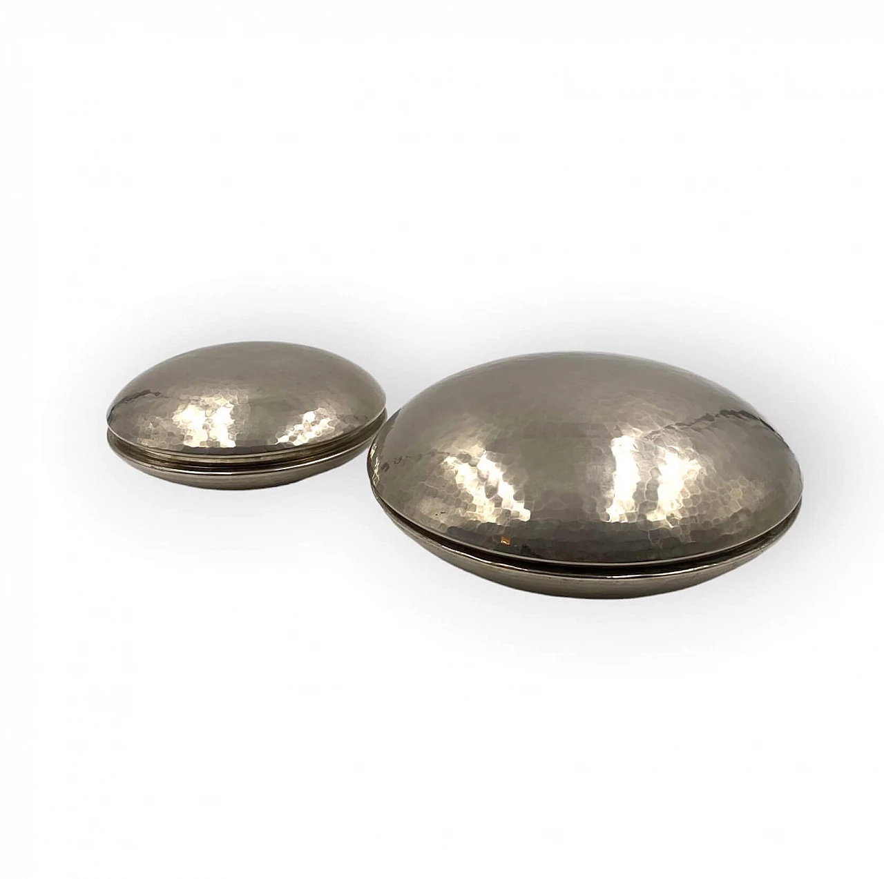 Pair of silver plated object holder by Marino Marini for Laras, 1970s 14