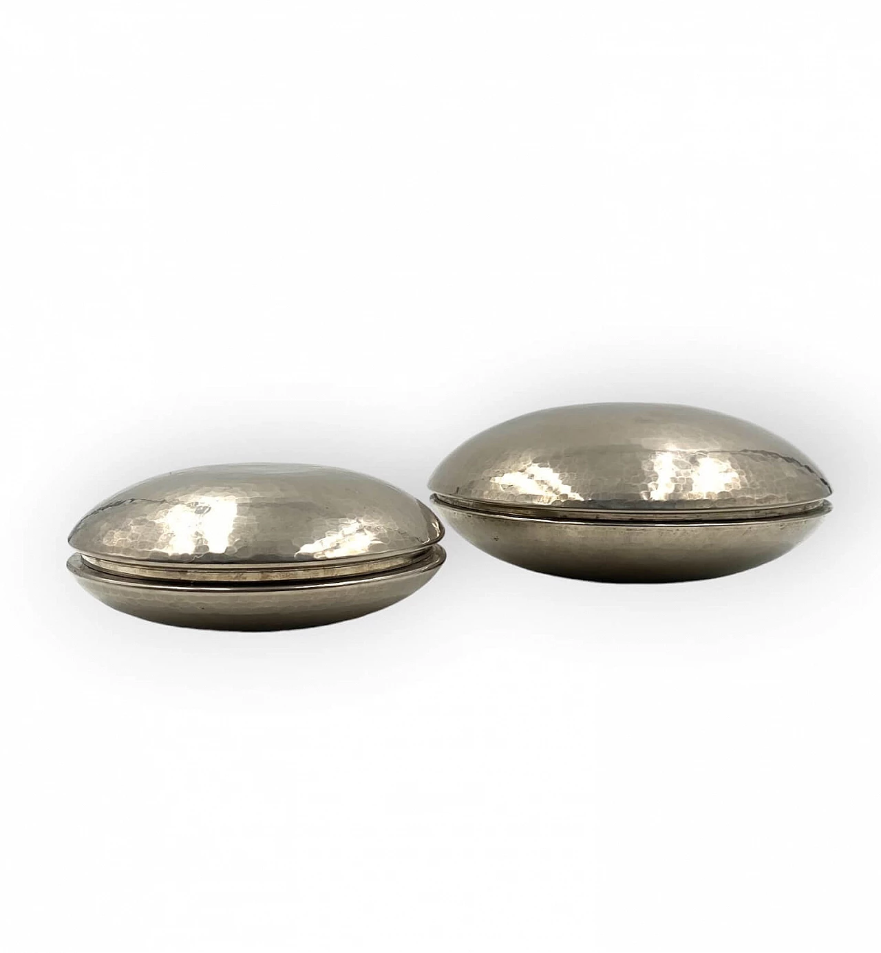 Pair of silver plated object holder by Marino Marini for Laras, 1970s 17