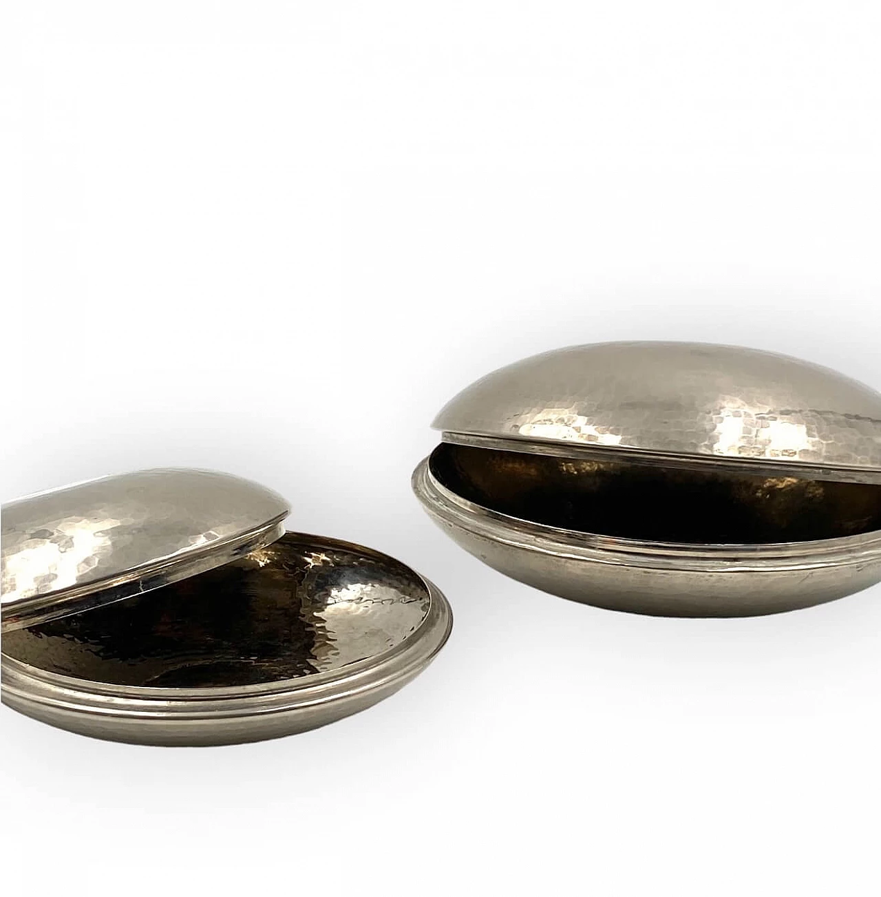Pair of silver plated object holder by Marino Marini for Laras, 1970s 21