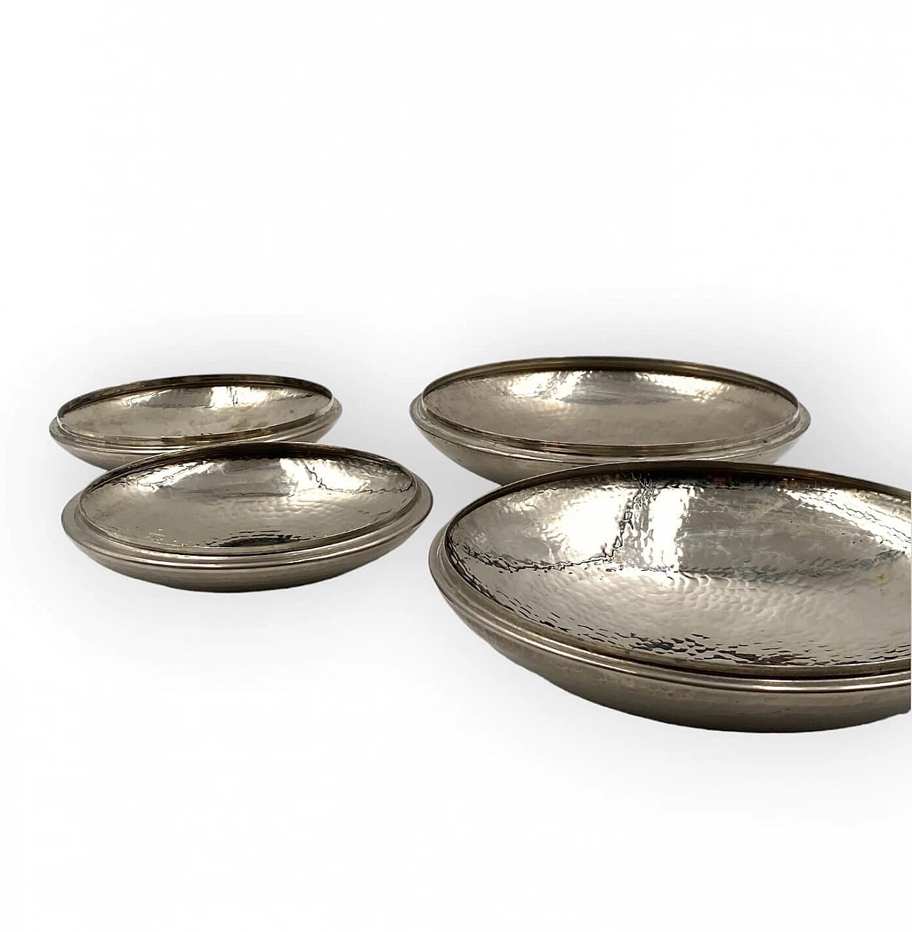 Pair of silver plated object holder by Marino Marini for Laras, 1970s 23