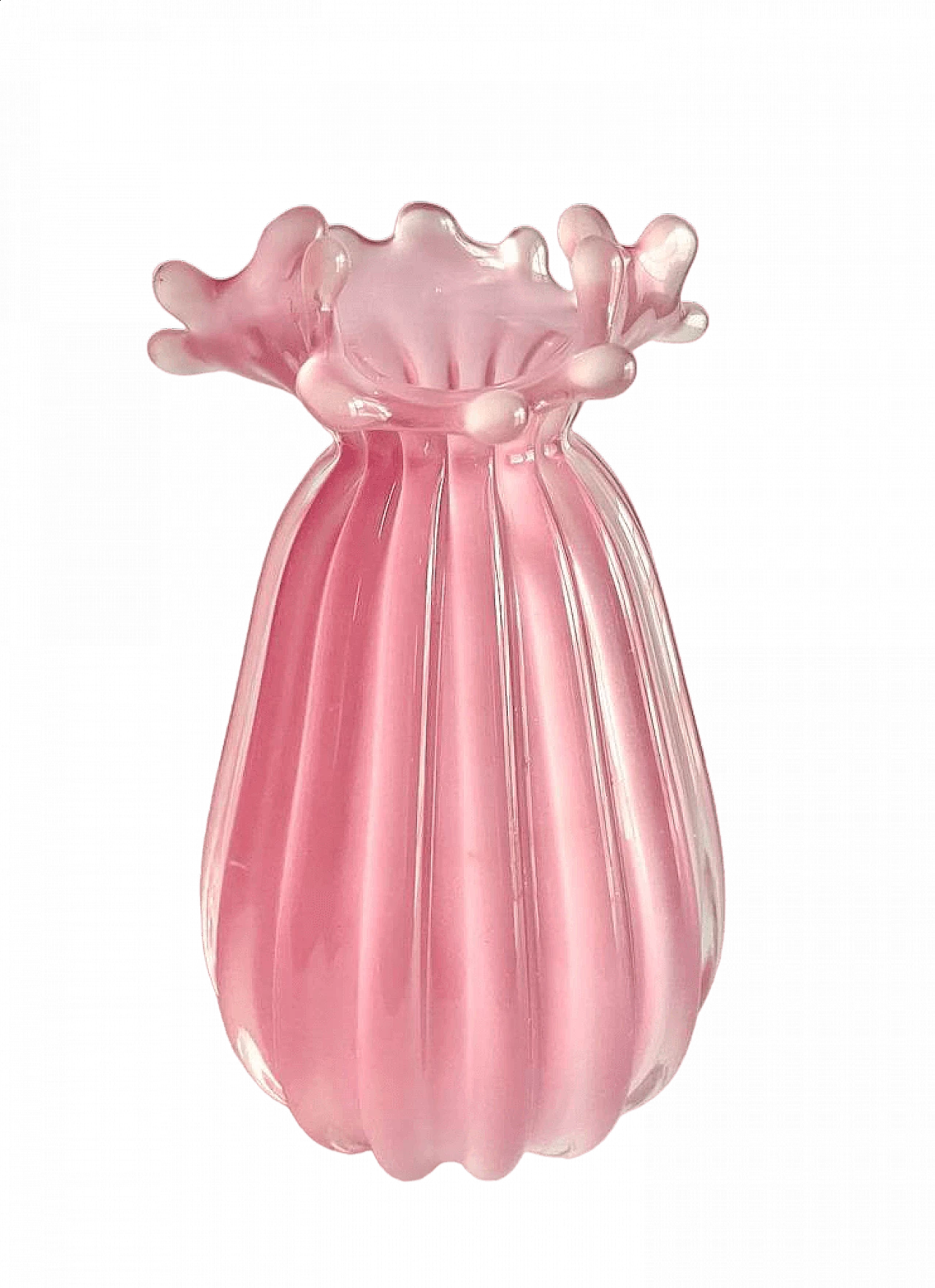 Pink alabaster Murano glass vase by Archimede Seguso, 1940s 4
