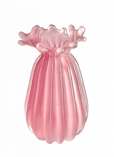 Pink alabaster Murano glass vase by Archimede Seguso, 1940s