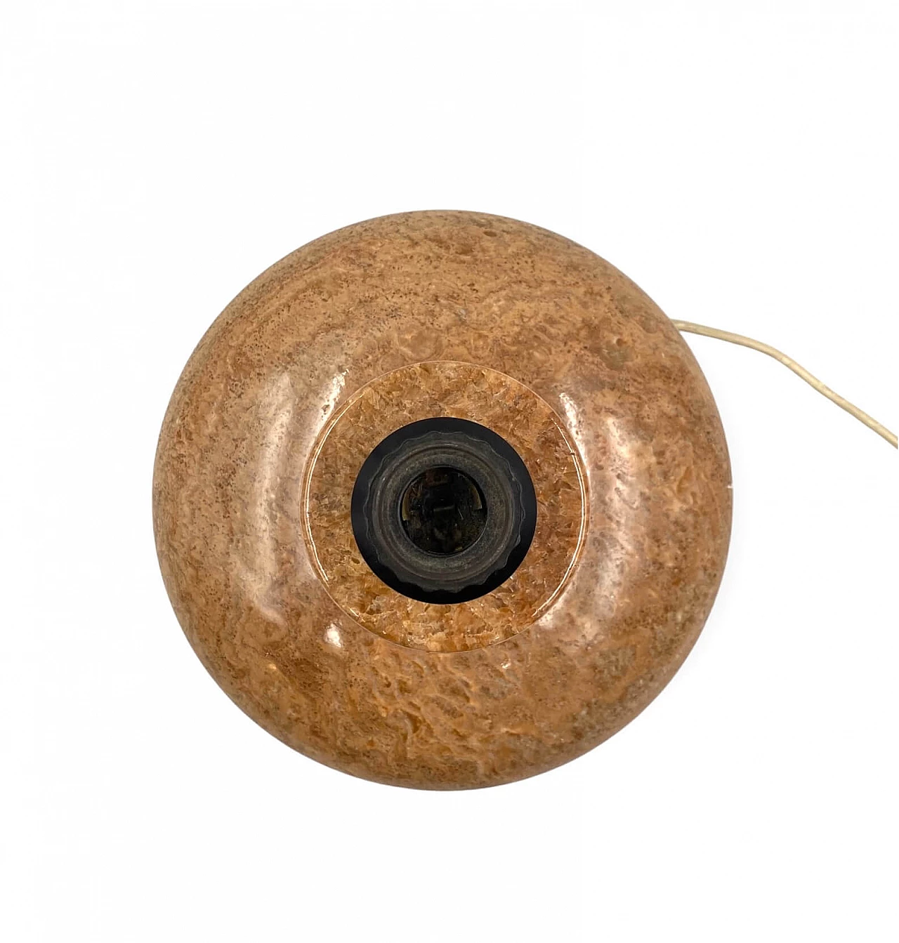 Hollywood Regency table lamp base in pink granite and brass, 1970s 18