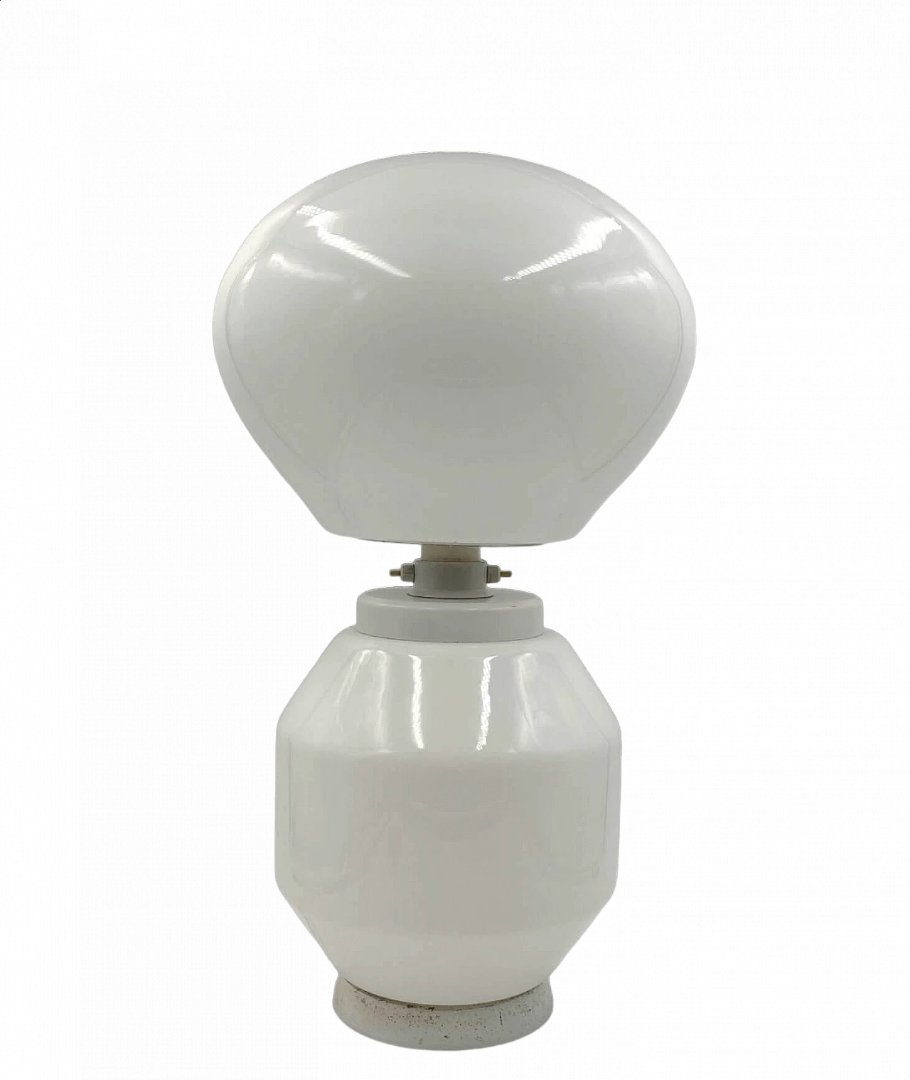 Space Age glass and aluminum table lamp by Faver, 1970s 12