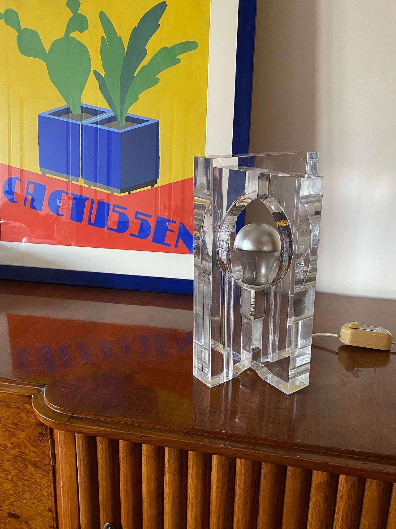 Sculptural lucite table lamp by Sandro Petti for Maison Jansen, 1970s 6