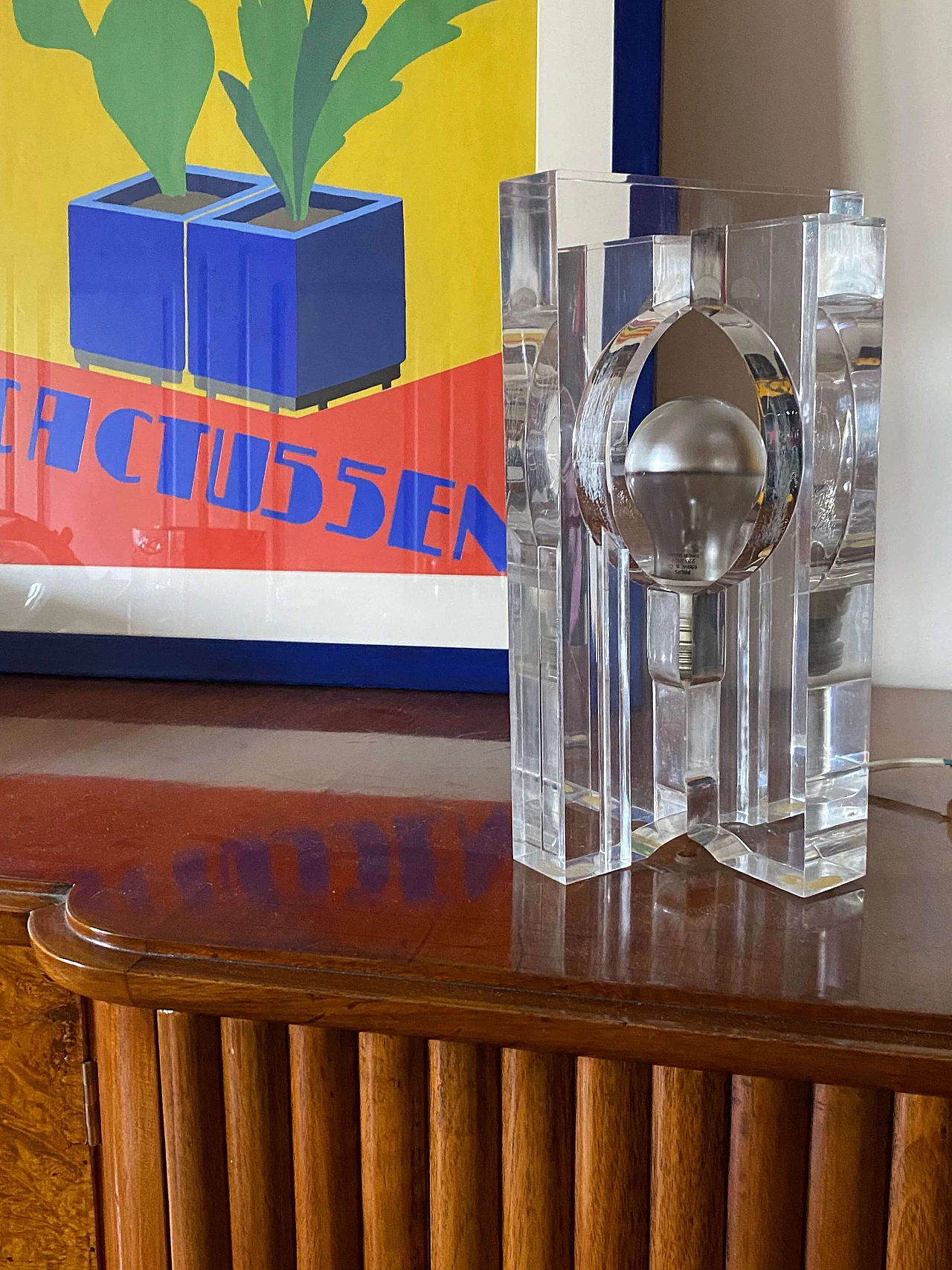 Lampada da tavolo scultorea in lucite di Sandro Petti per Maison Jansen, anni '70 8