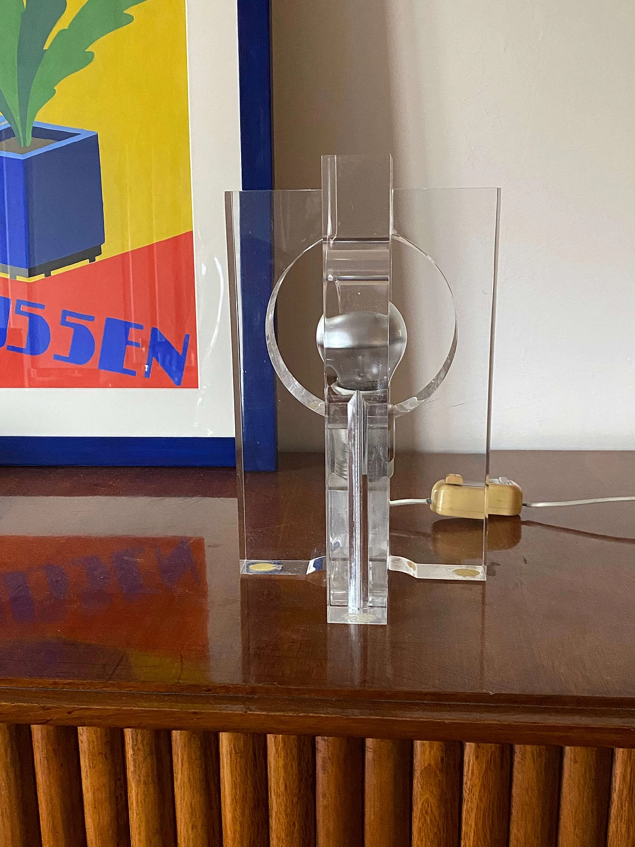 Sculptural lucite table lamp by Sandro Petti for Maison Jansen, 1970s 9