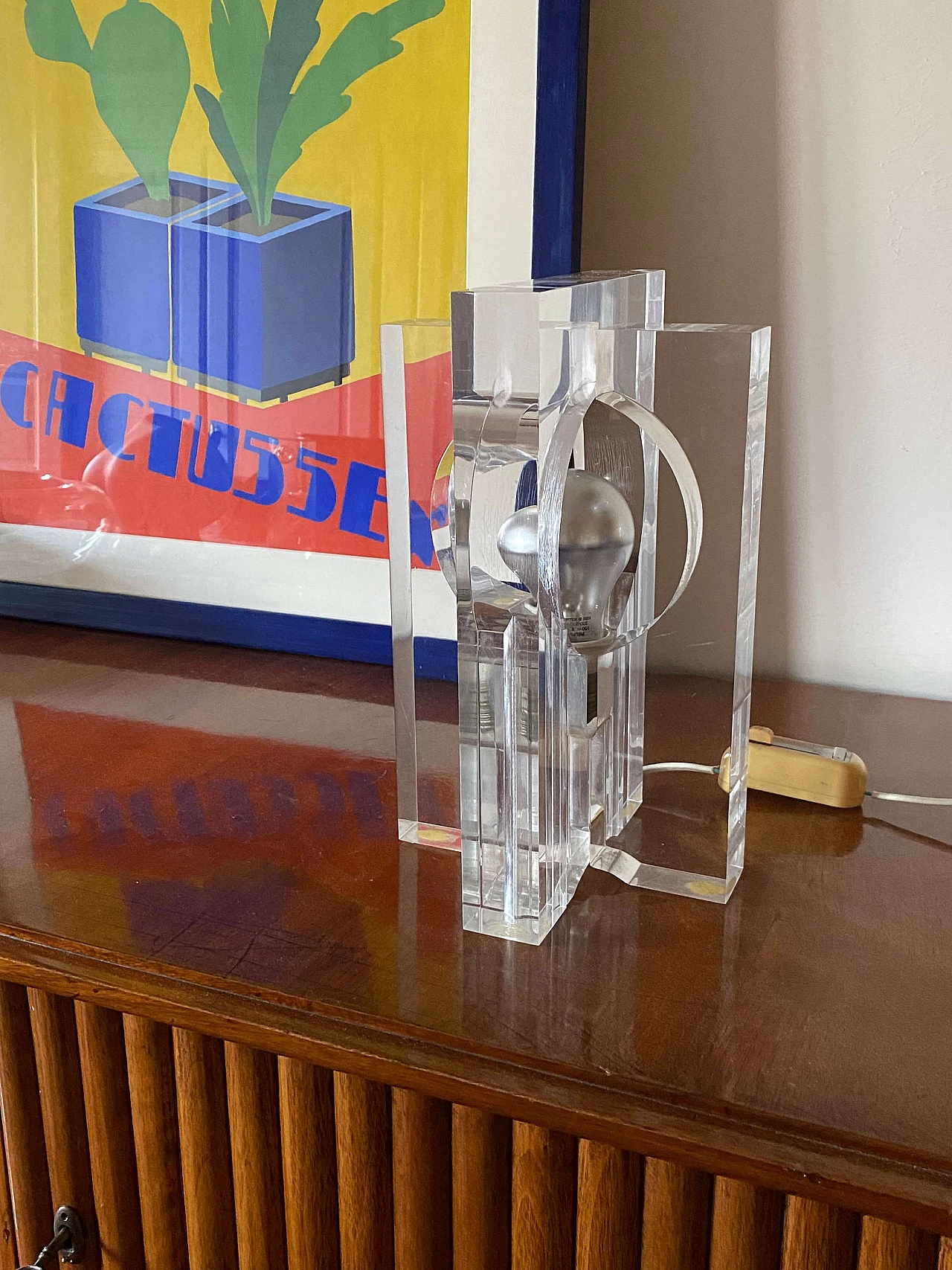 Sculptural lucite table lamp by Sandro Petti for Maison Jansen, 1970s 11