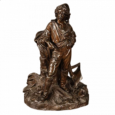 Chiselled and patinated bronze sculpture, second half of the 19th century