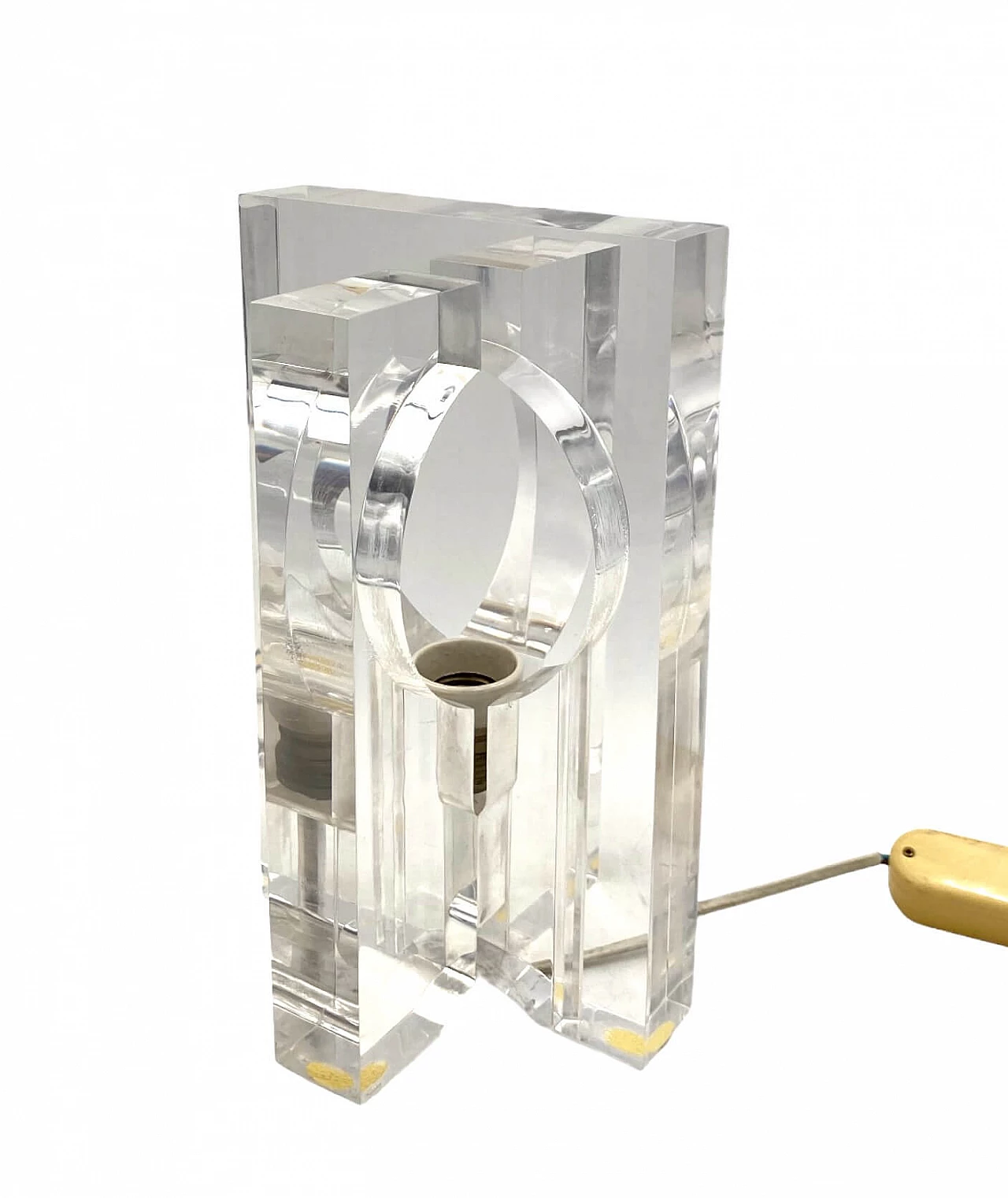 Sculptural lucite table lamp by Sandro Petti for Maison Jansen, 1970s 18