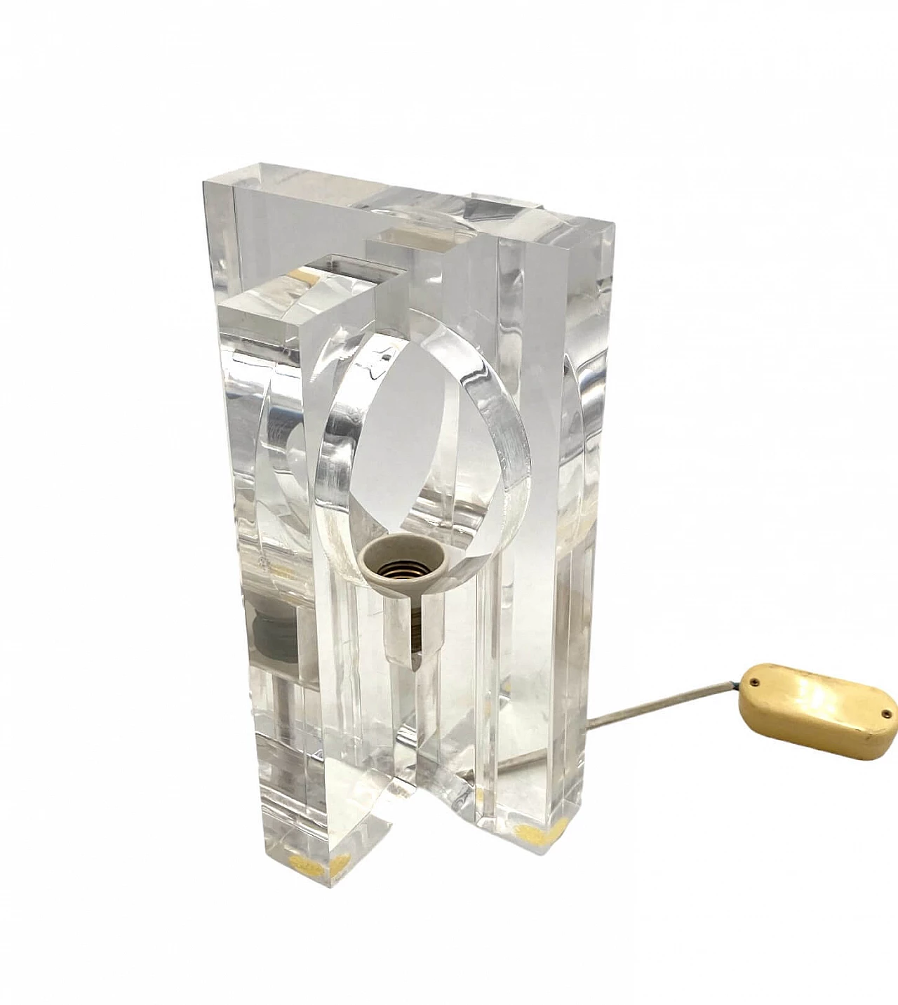 Sculptural lucite table lamp by Sandro Petti for Maison Jansen, 1970s 19