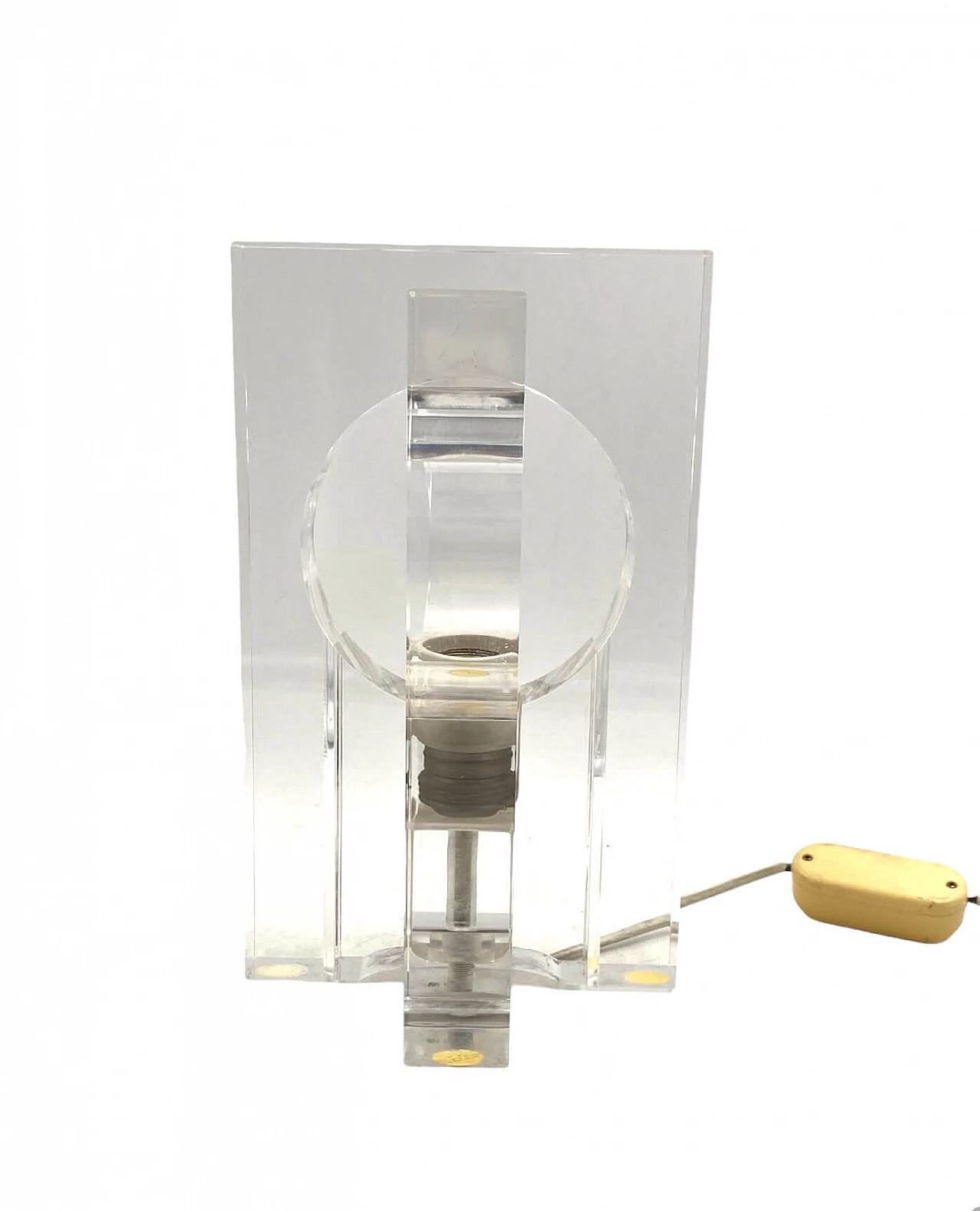 Sculptural lucite table lamp by Sandro Petti for Maison Jansen, 1970s 20