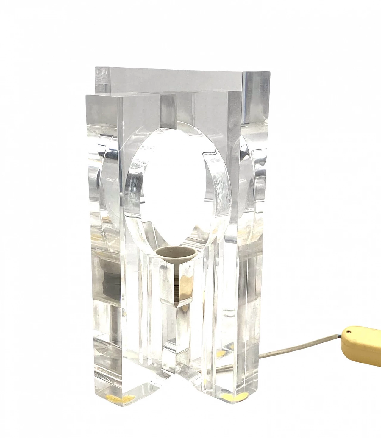 Sculptural lucite table lamp by Sandro Petti for Maison Jansen, 1970s 21