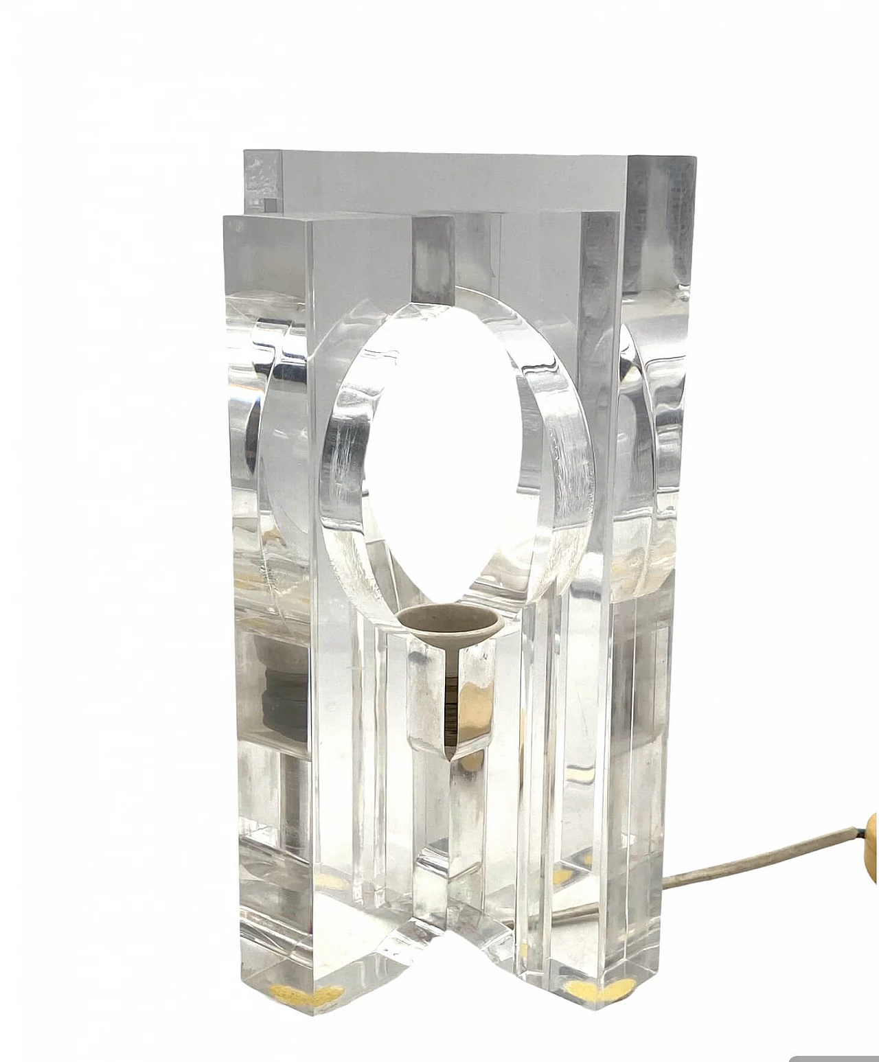 Sculptural lucite table lamp by Sandro Petti for Maison Jansen, 1970s 22