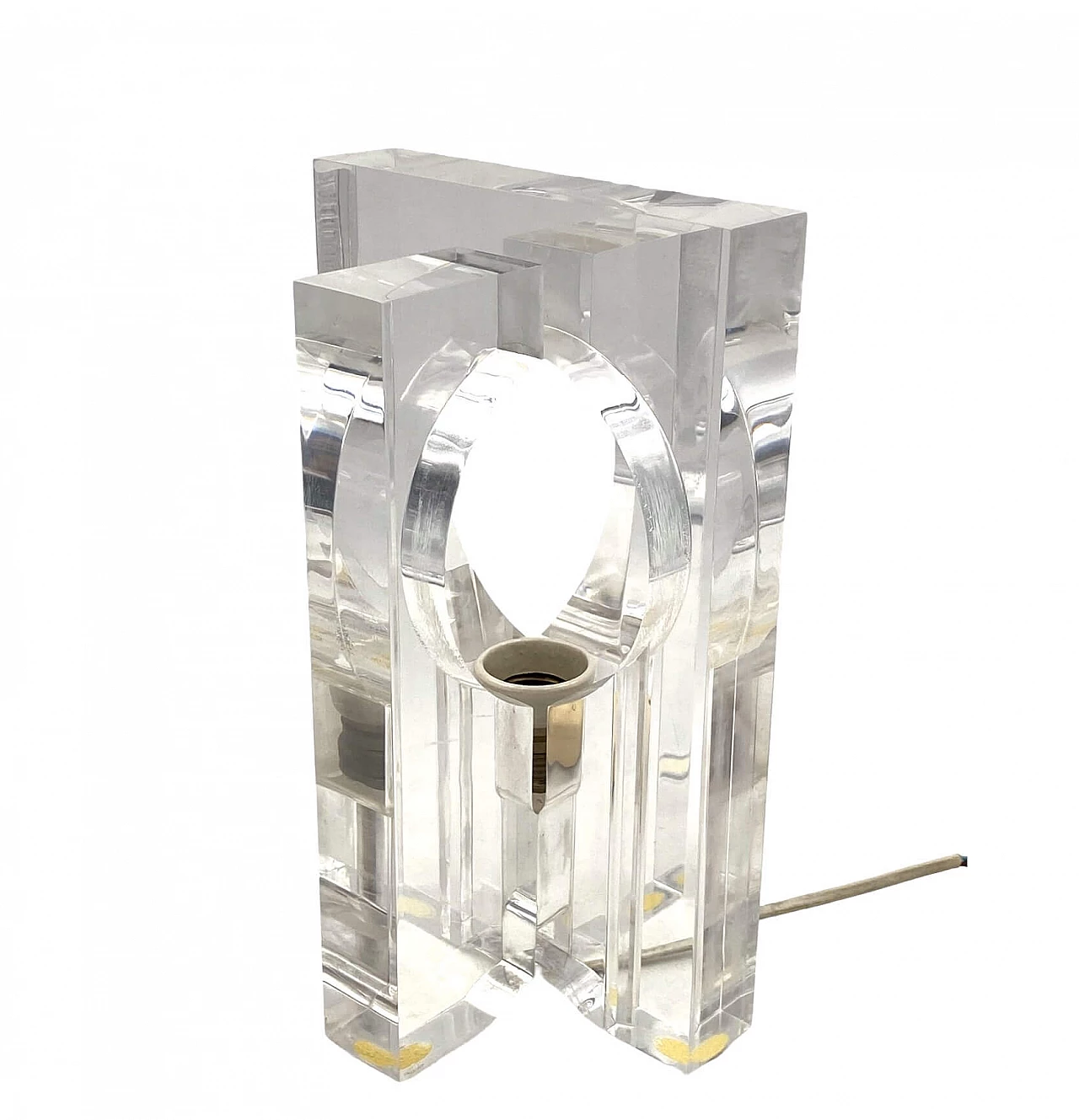 Sculptural lucite table lamp by Sandro Petti for Maison Jansen, 1970s 23