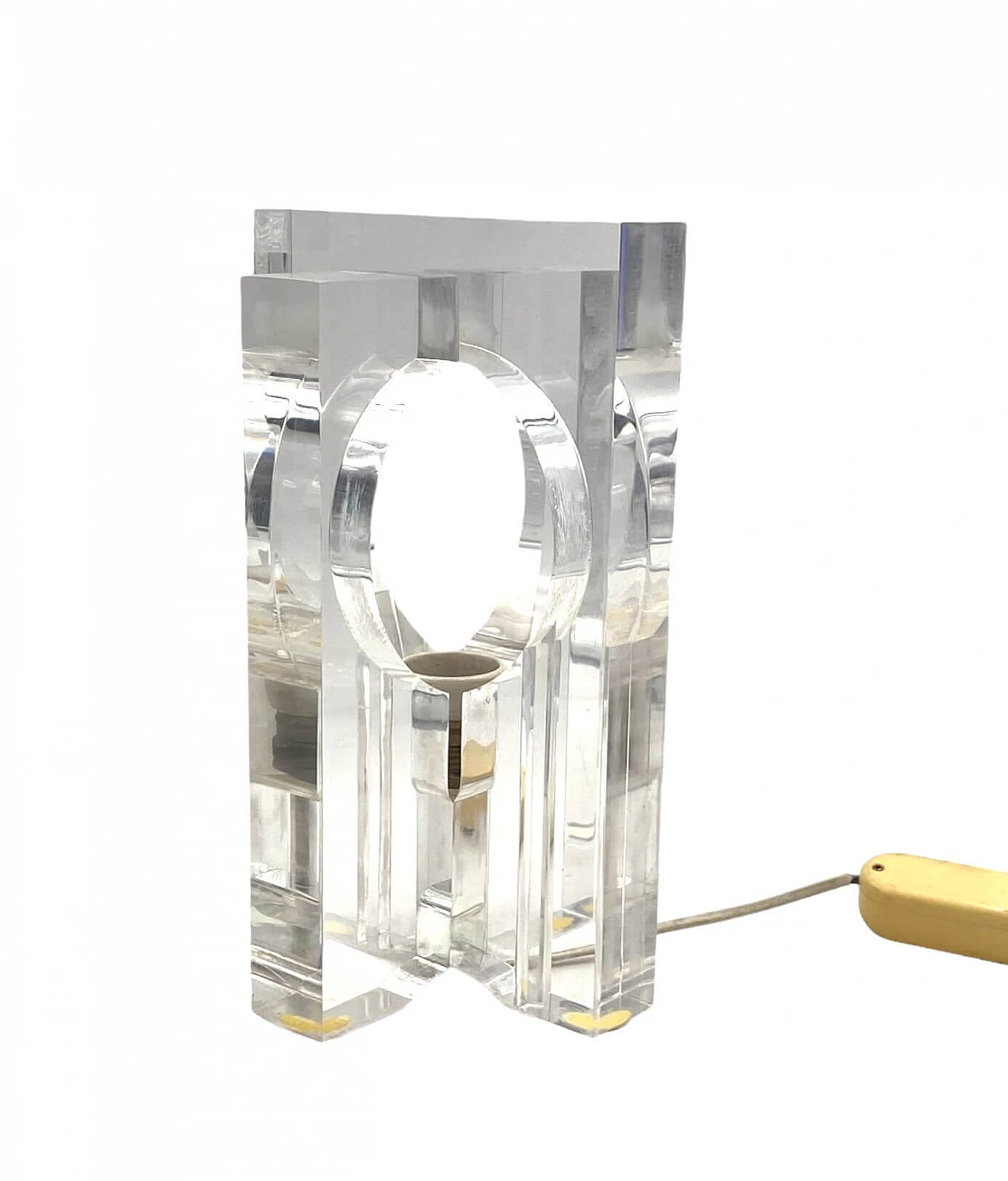 Sculptural lucite table lamp by Sandro Petti for Maison Jansen, 1970s 24