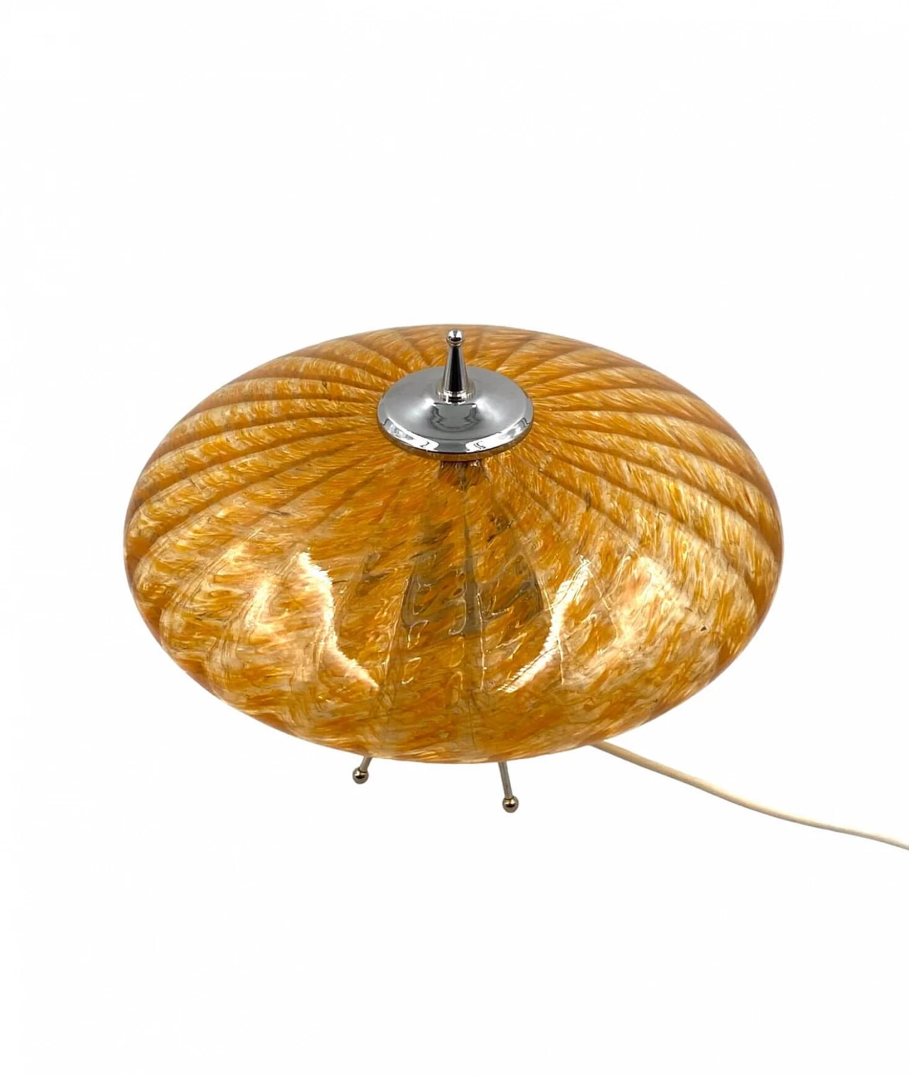 Ufo flying disc table lamp in orange Murano glass, 1970s 11