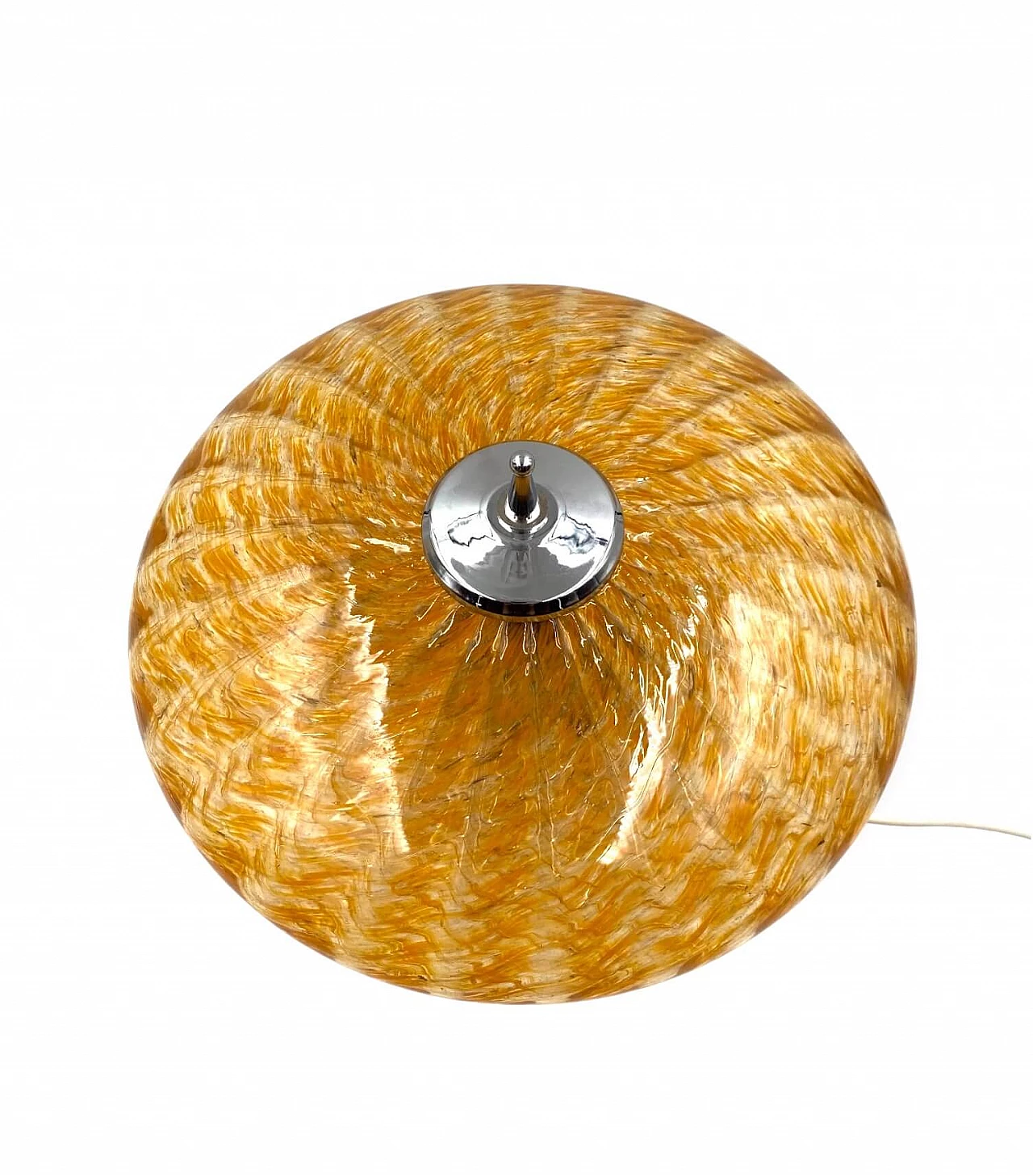 Ufo flying disc table lamp in orange Murano glass, 1970s 12