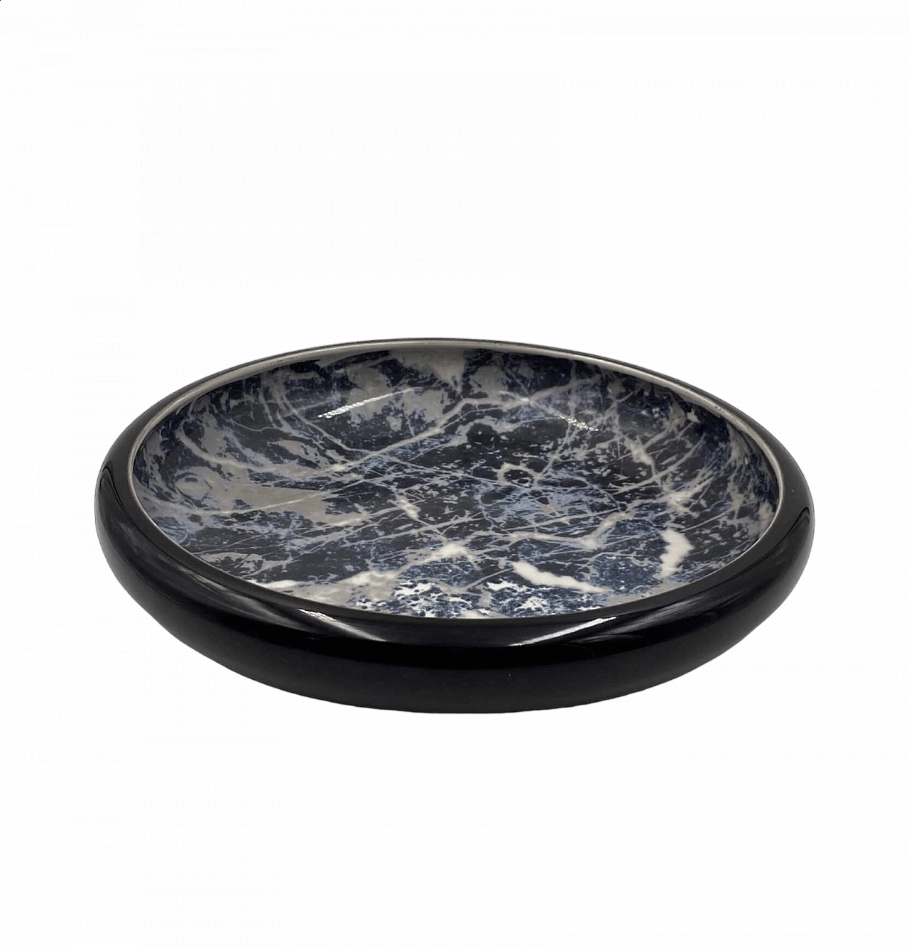 Vide poche in ceramica marmorizzata nera di Alvino Bagni, anni '70 12