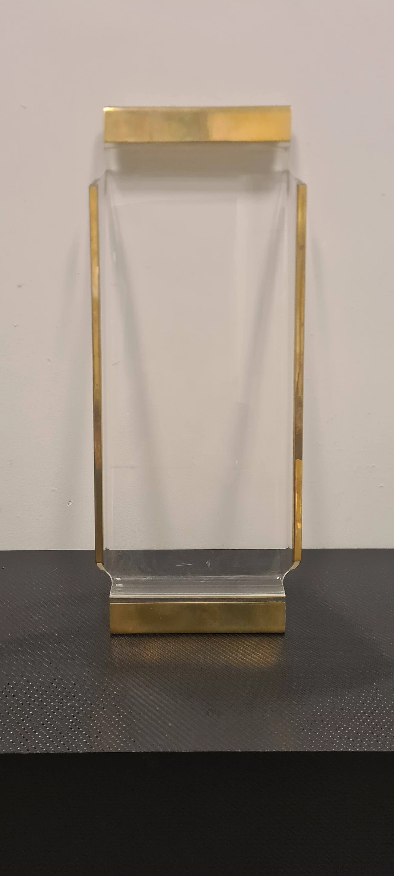 Plexiglass and brass tray, 1980s 1