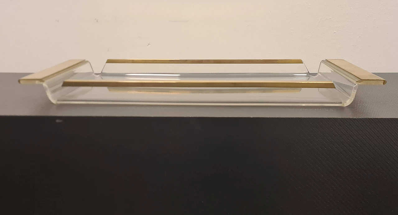Plexiglass and brass tray, 1980s 3