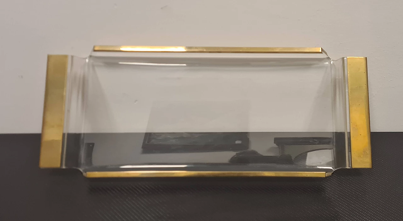Plexiglass and brass tray, 1980s 6