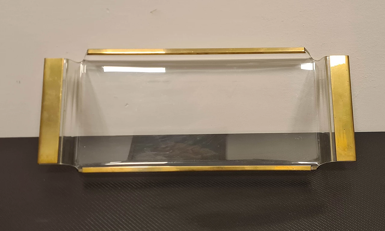 Plexiglass and brass tray, 1980s 7