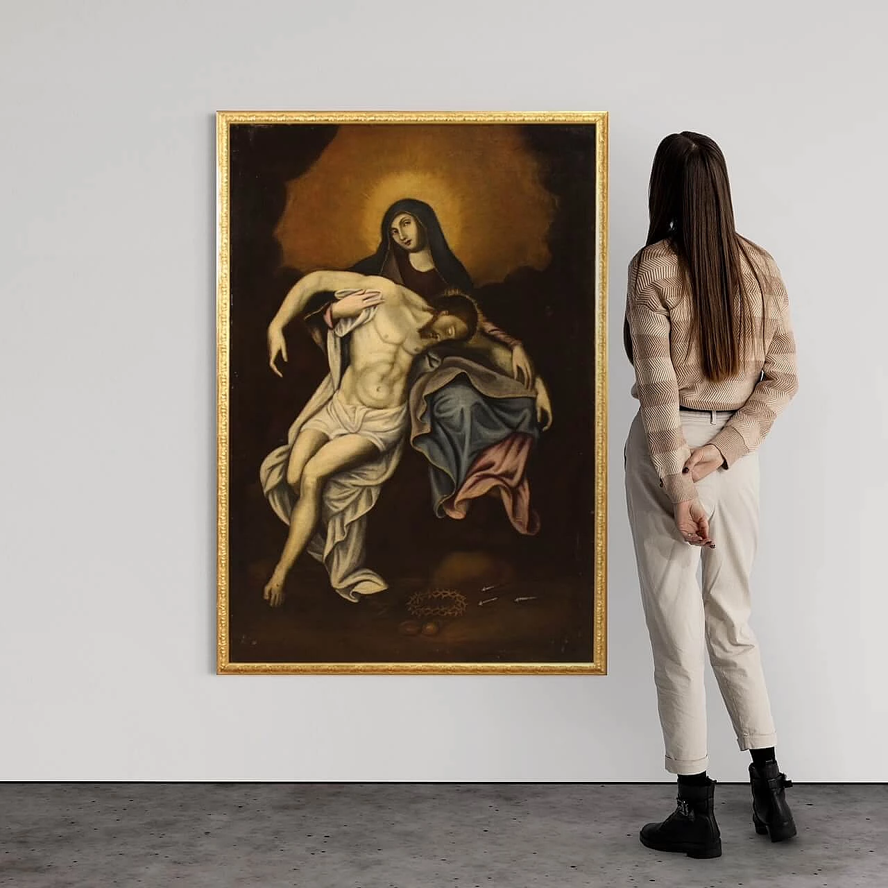 Pietà, dipinto a olio su tela, '700 14
