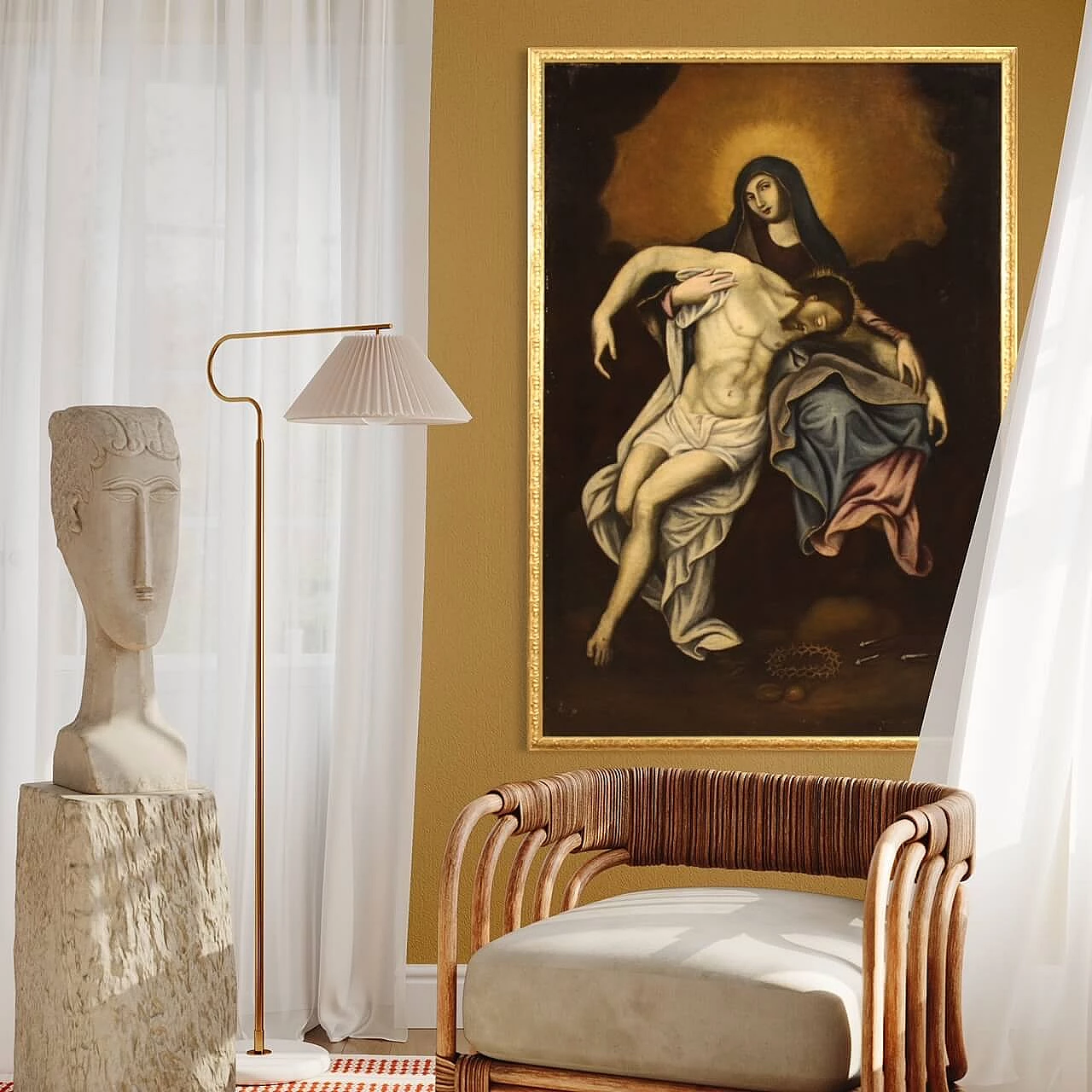 Pietà, dipinto a olio su tela, '700 15