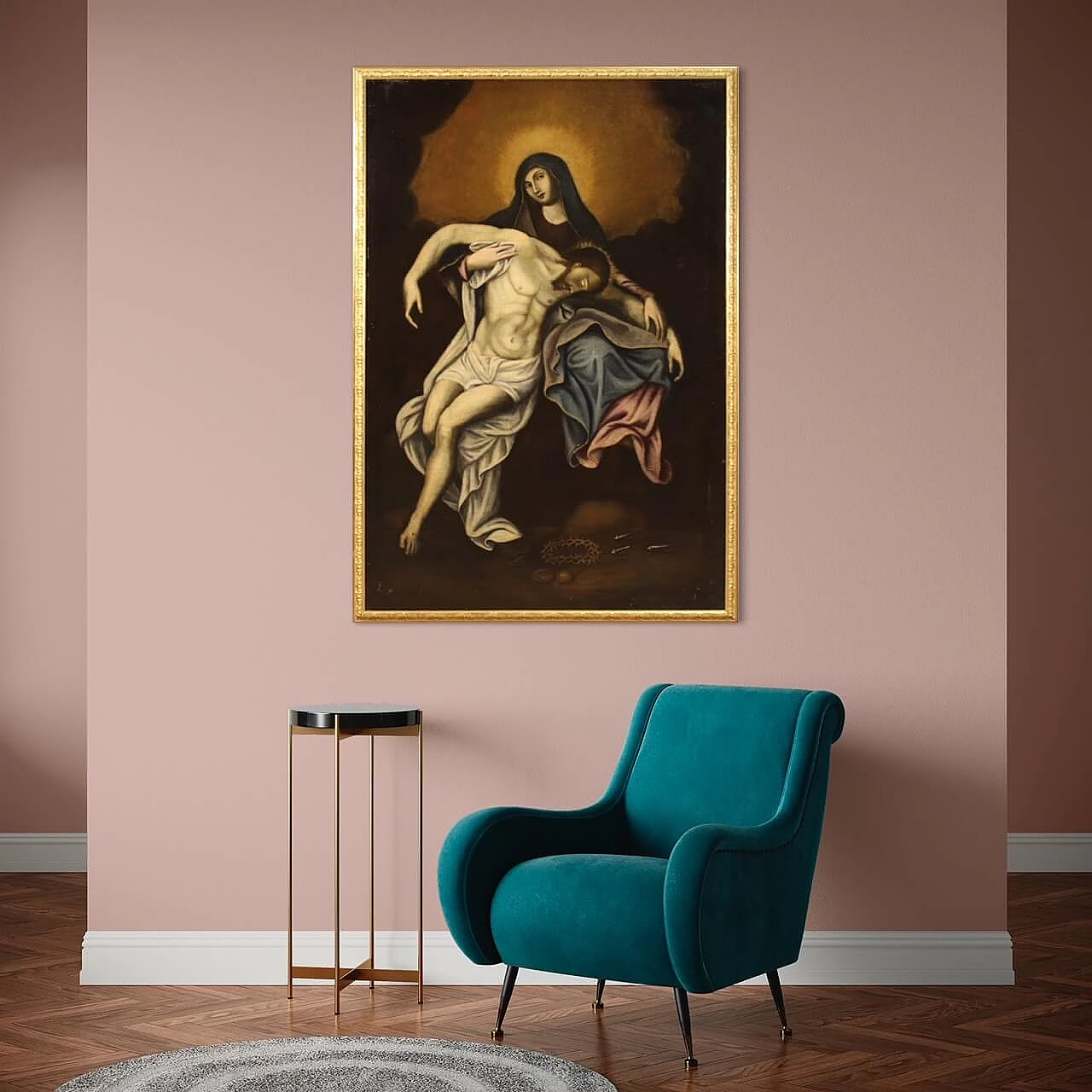 Pietà, dipinto a olio su tela, '700 16