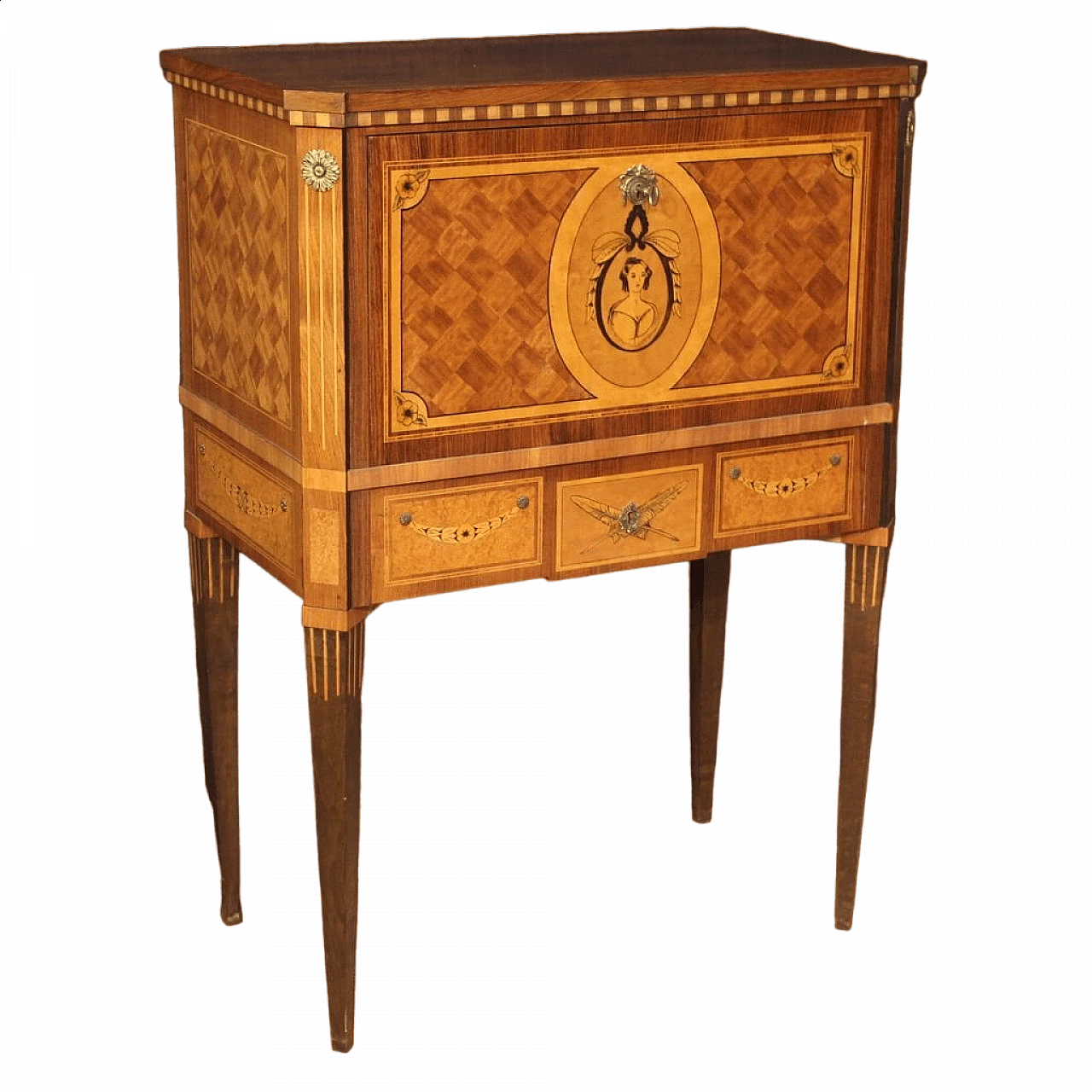 Inlaid secrétaire in Louis XVI style, 1960s 13