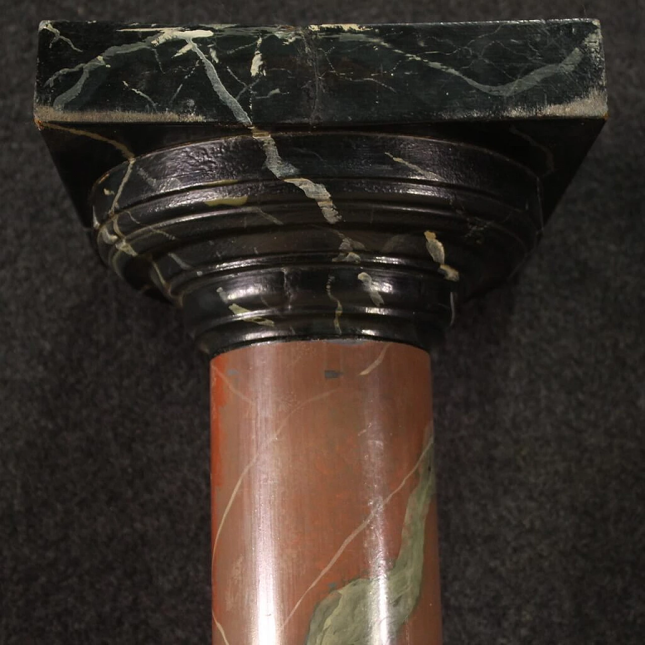 Pair of faux marble lacquered columns, 1960s 12