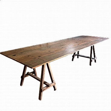 Tavolo industriale in legno, anni '20