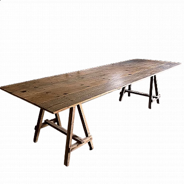 Tavolo industriale in legno, anni '20