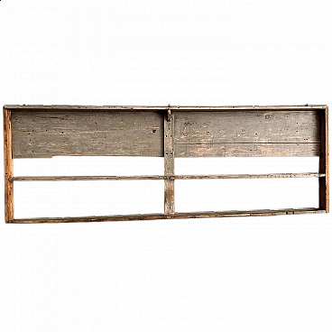 Industrial wall-mounted wooden bookcase, 1930s